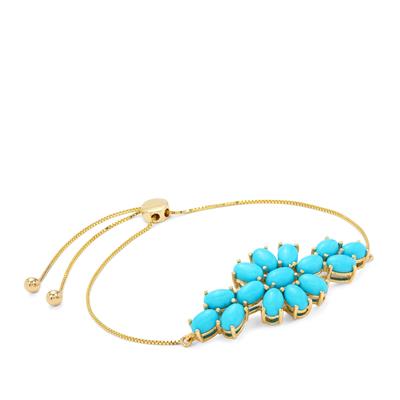 Sleeping Beauty Turquoise Slider Bracelet in 9K Gold 6.60cts