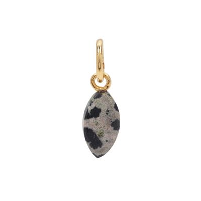Dalmatian Jasper Molte Charm in Gold Plated Sterling Silver 1.85cts