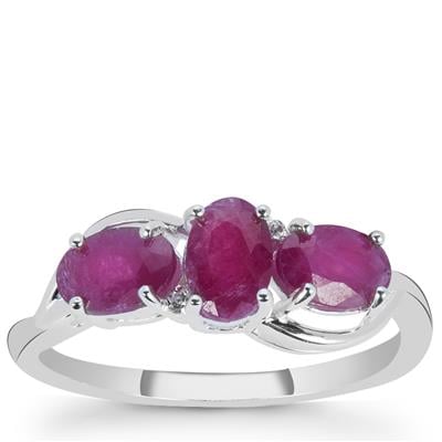 Luc Yen Ruby Ring with White Zircon in Sterling Silver 2.10cts
