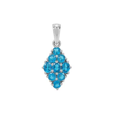 Vivid Blue Apatite Pendant in Sterling Silver 1.20cts
