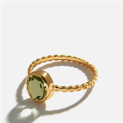  Thalia Prasiolite Ring in Gold Plated Sterling Silver 1.50cts