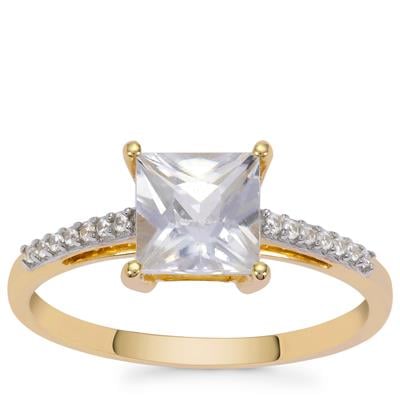 White Zircon Ring in 9K Gold 2.25cts