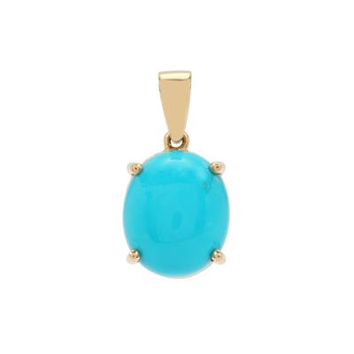 Sleeping Beauty Turquoise Pendant in 9K Gold 4.30cts