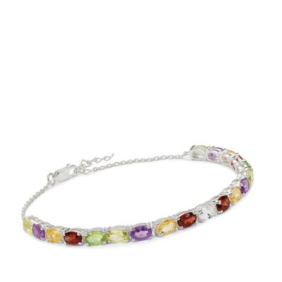 White Topaz Bracelet with Multi-Gemstone in Sterling Silver 8.80cts