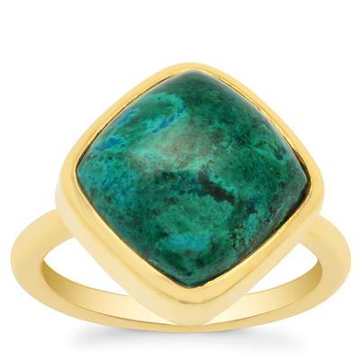 Chrysocolla Ring in Gold Plated Sterling Silver 8cts