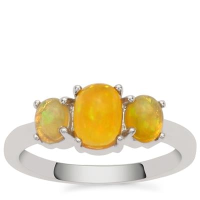 Ethiopian Opal Ring in Sterling Silver 1ct