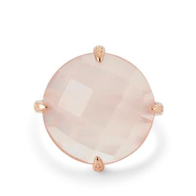 Rose Quartz Ring in Rose Tone Sterling Silver 21.69cts 