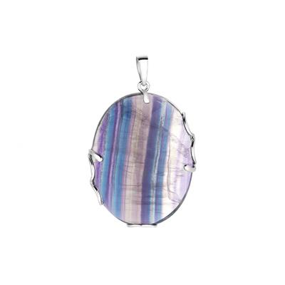 Rainbow Fluorite Pendant in Sterling Silver 99.45cts
