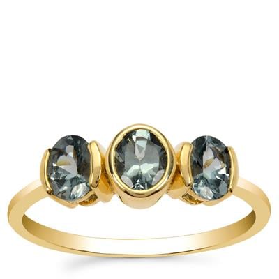Mahenge Blue Spinel Ring in 9K Gold 1ct