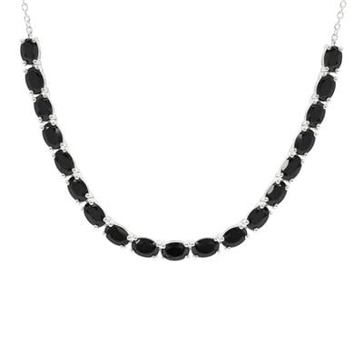 Black Spinel Necklace in Sterling Silver 11.40cts