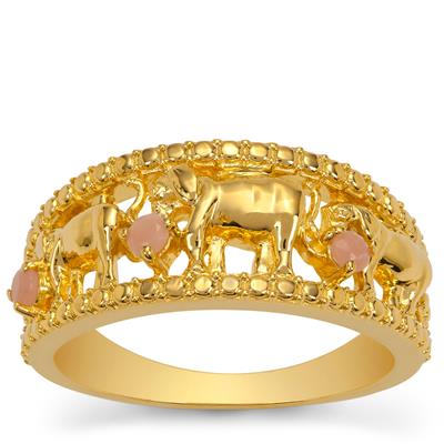 Peruvian Pink Opal Ring in Gold Plated Sterling Silver 0.09ct