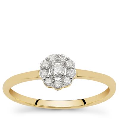 Canadian Diamond Ring in 9K Gold 0.16ct