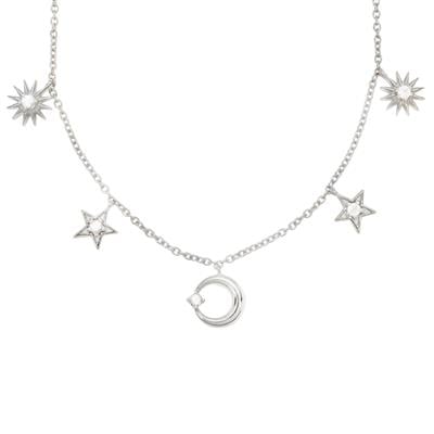 White Zircon Necklace in Sterling Silver 0.40ct