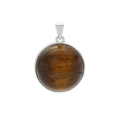 Yellow  Tiger's Eye Pendant in Sterling Silver 57.50cts