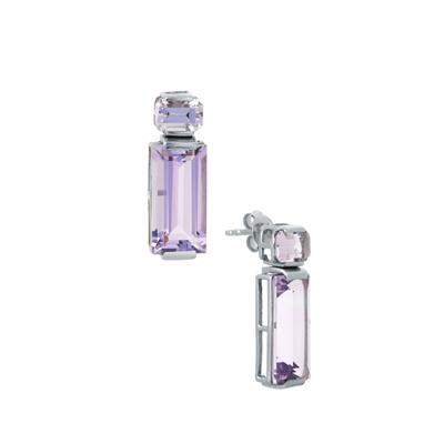 Rose De France Amethyst Earrings in Sterling Silver 8.75cts