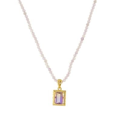 Anahi Ametrine Necklace with Zambian Amethyst in Gold Tone Sterling Silver 19.53cts