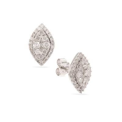 Diamond Earrings in 9K White Gold 0.51ct