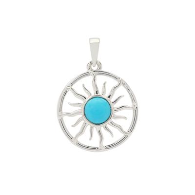 Sleeping Beauty Turquoise Pendant  in Sterling Silver 0.80cts 