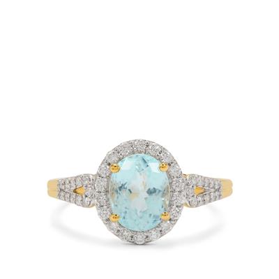 Paraiba Tourmaline Ring with Diamonds in 18K Gold 2.44cts