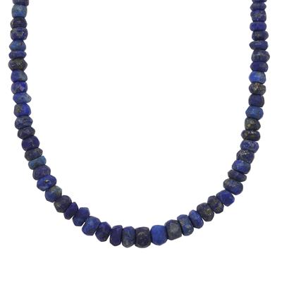 Natural Lapis Lazuli Graduated Necklace in Sterling Silver 50cts