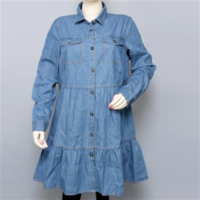 Destello Oversize Denim Dress (Blue) (Choice of 5 Sizes)