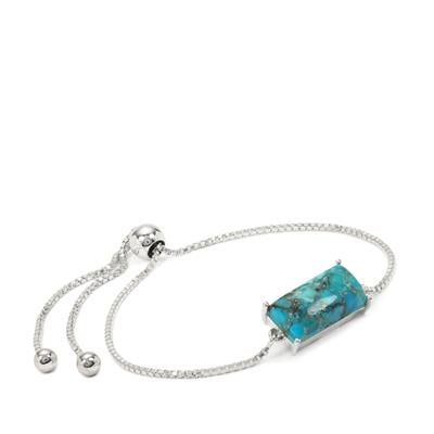 Bonita Blue Turquoise Slider Bracelet in Sterling Silver 6.50cts
