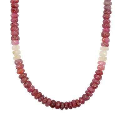 Multi-Colour Ruby Necklace in Sterling Silver 62cts