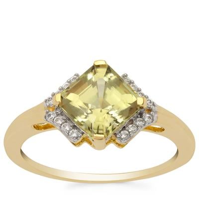 Csarite® Ring with White Zircon in 9K Gold 2cts