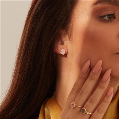 Valentina 2.80ct Rose Quartz Gold Plated Earrings