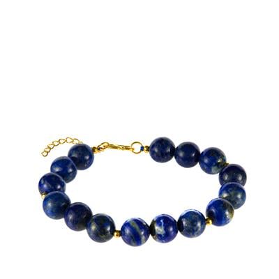 Lapis Lazuli Bracelet in Gold Tone Sterling Silver 122.50cts