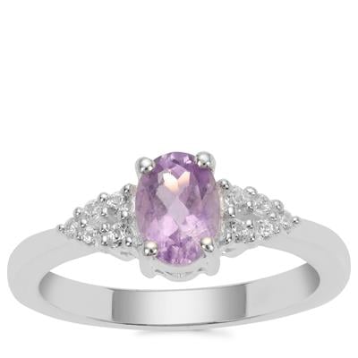Moroccan Amethyst Ring with White Zircon in Sterling Silver 0.90ct
