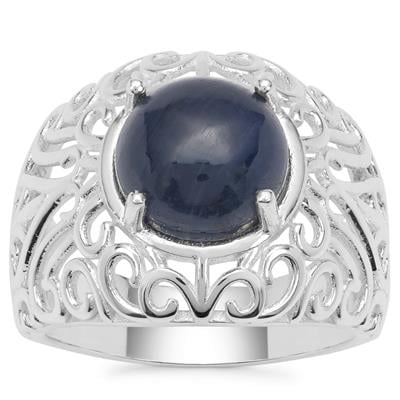 Ceylon Blue Sapphire Ring in Sterling Silver 5.85cts