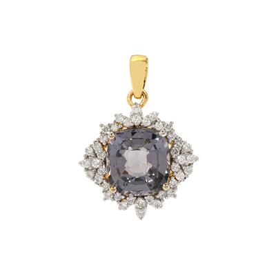 Burmese Spinel Pendant with Diamond in 18K Gold 3.50cts