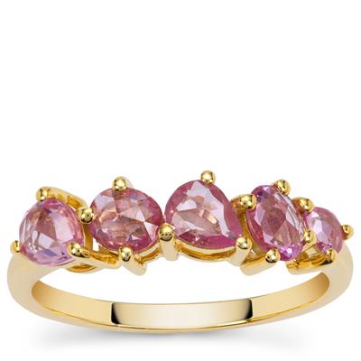  Ilakaka Pink Sapphire 9K Gold Ring 1ct