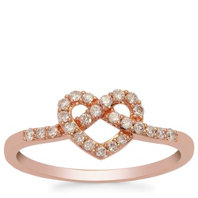 Pink Diamonds Ring in 9K Rose Gold 0.25cts