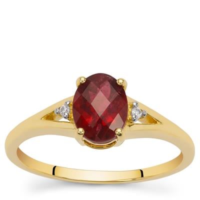 Safira Tourmaline Ring with White Zircon in 9K Gold 1.25cts