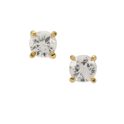 Ratanakiri Zircon Earrings in Gold Plated Sterling Silver 1.40cts