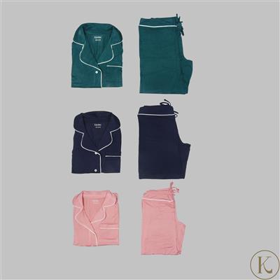 Kimbie Super Soft Modal Pyjama Set with 50cts Rose Quartz Sleep Pack Available in Blush, Navy or Teal