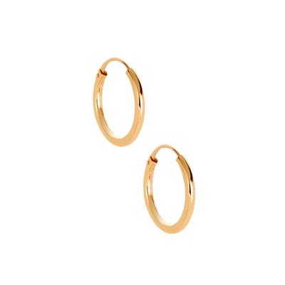  9K Gold Plain Hoop Earrings 0.32g