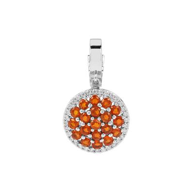 Loliondo Orange Kyanite Pendant with White Zircon in Platinum Plated Sterling Silver 3.82cts