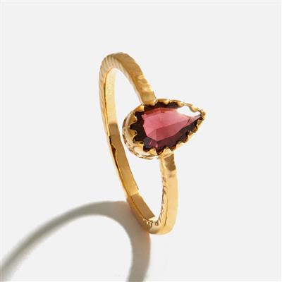 Liora 0.90cts Rajsthan Garnet Gold Plated Ring 