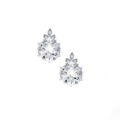 Wobito Snowflake Cut Cullinan Topaz Earrings with Canadian Diamond in 9K White Gold 11.75cts