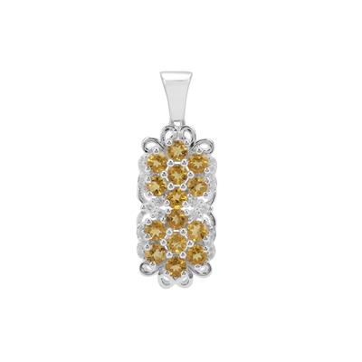 Scapolite Pendant with White Zircon in Sterling Silver 2.55cts
