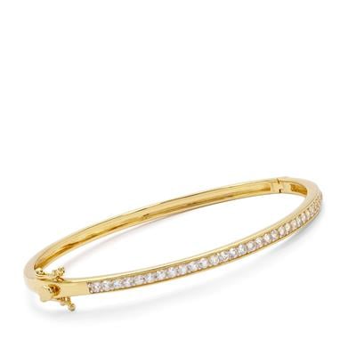 White Topaz Bangle in Gold Plated Sterling Silver 1.40cts