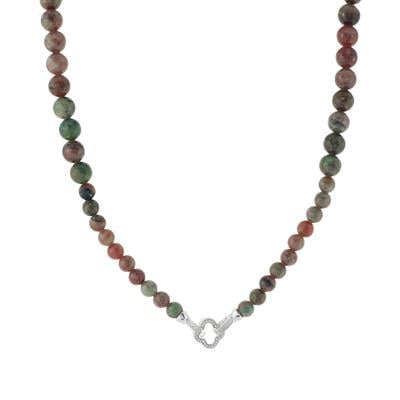 Watermelon Garnet Necklace With White Topaz in Sterling Silver 215.25cts