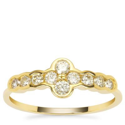 Natural Canary Diamonds Ring in 9K Gold 0.52ct