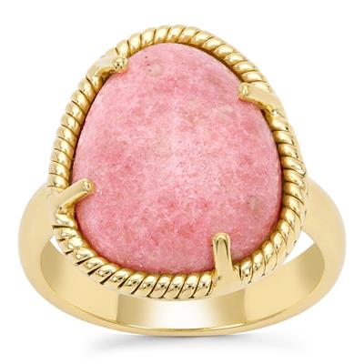 Norwegian Thulite Ring in Gold Plated Sterling Silver 8.30cts