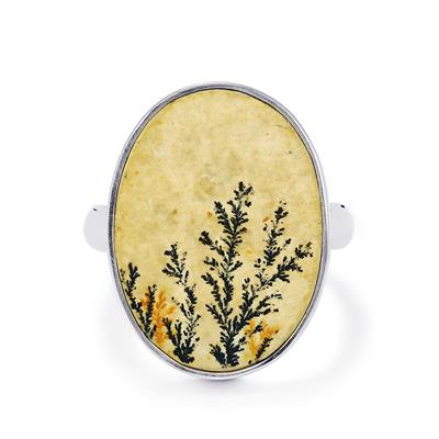 Manganese Dendrite Ring in Sterling Silver 11cts
