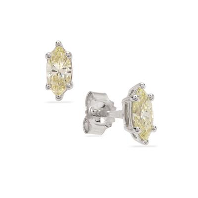 VSI Natural Yellow Diamonds Earrings in 9K White Gold 0.40cts
