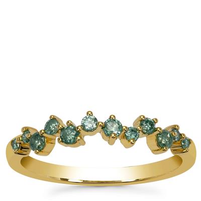 Seafoam Diamonds Ring in 9K Gold 0.30cts
